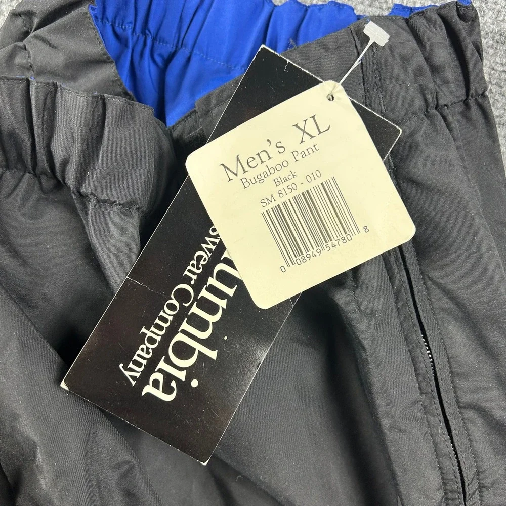 Columbia Bugaboo Pant Mens XL Black Nylon‎ Snow Ski Winter Outdoor Vintage NWT
